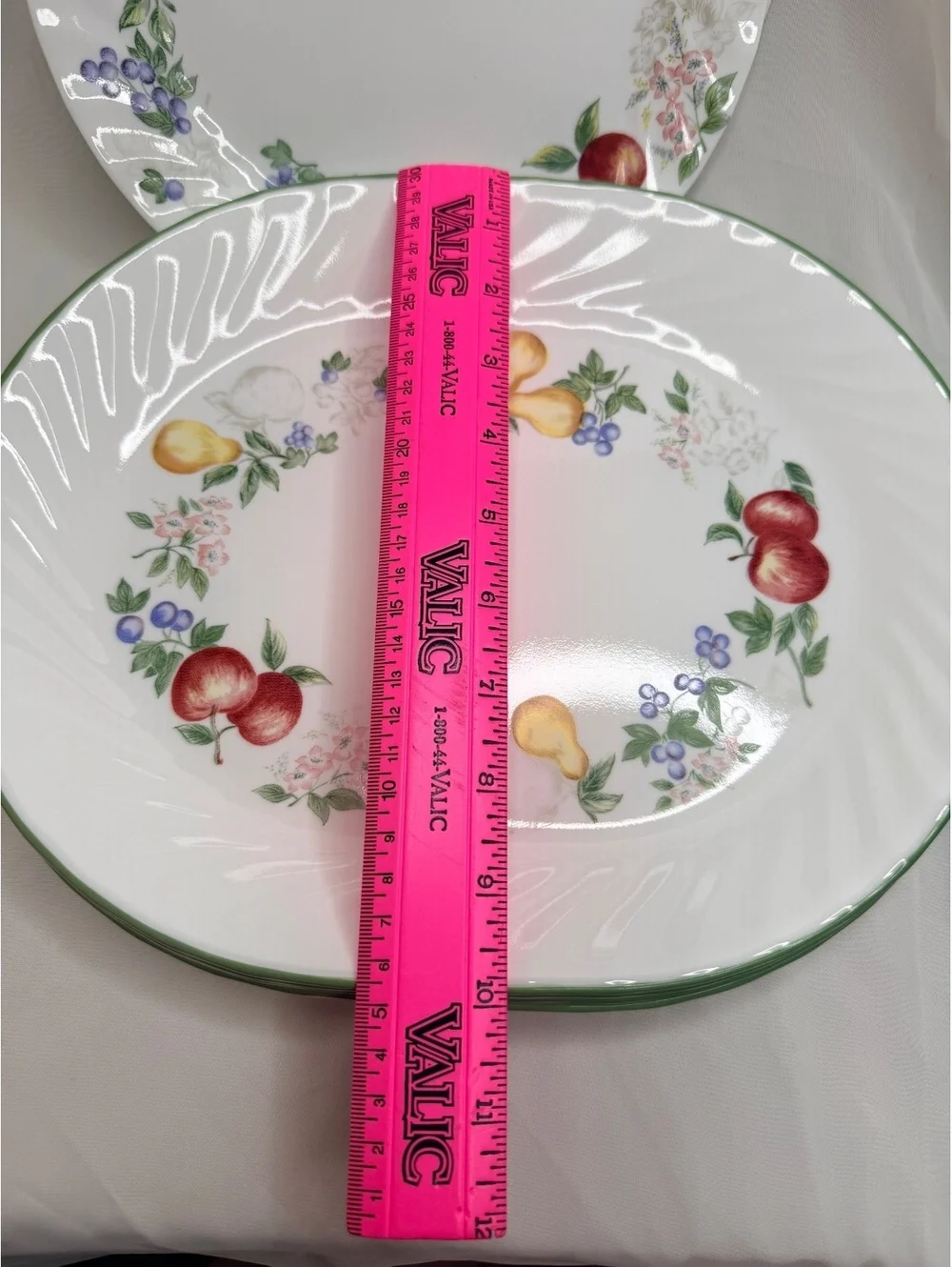 Corelle Chutney Fruit Swirl 4 Plates 4 Platters Set